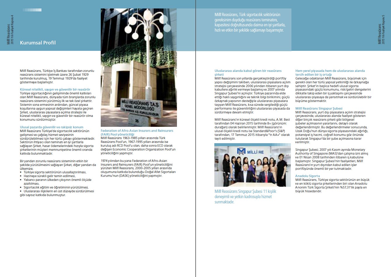 MİLLÎ REASÜRANS / 2015 Faaliyet Raporu / 2015 Annual Report