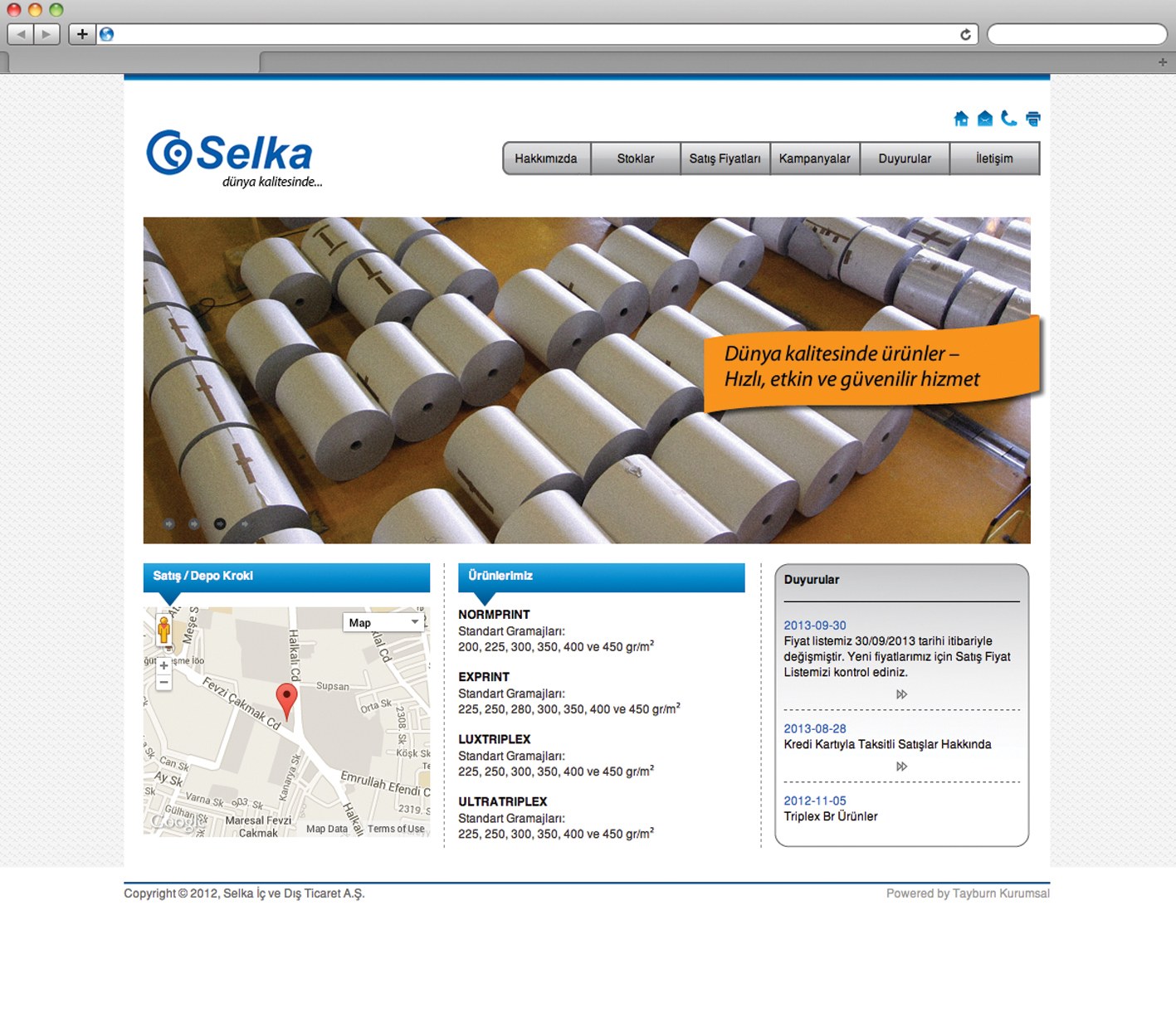 SELKA / Kurumsal Web Sitesi / Corporate Website