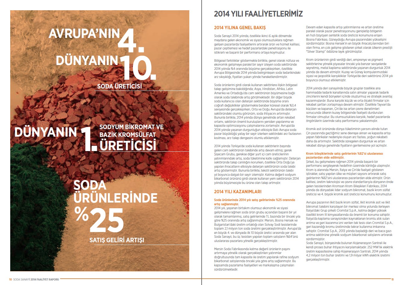 SODA SANAYİİ / 2014 Faaliyet Raporu / 2014 Annual Report