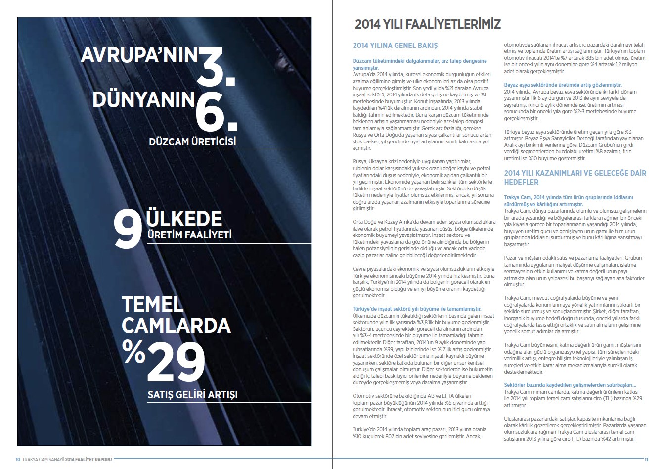 TRAKYA CAM / 2014 Faaliyet Raporu / 2014 Annual Report