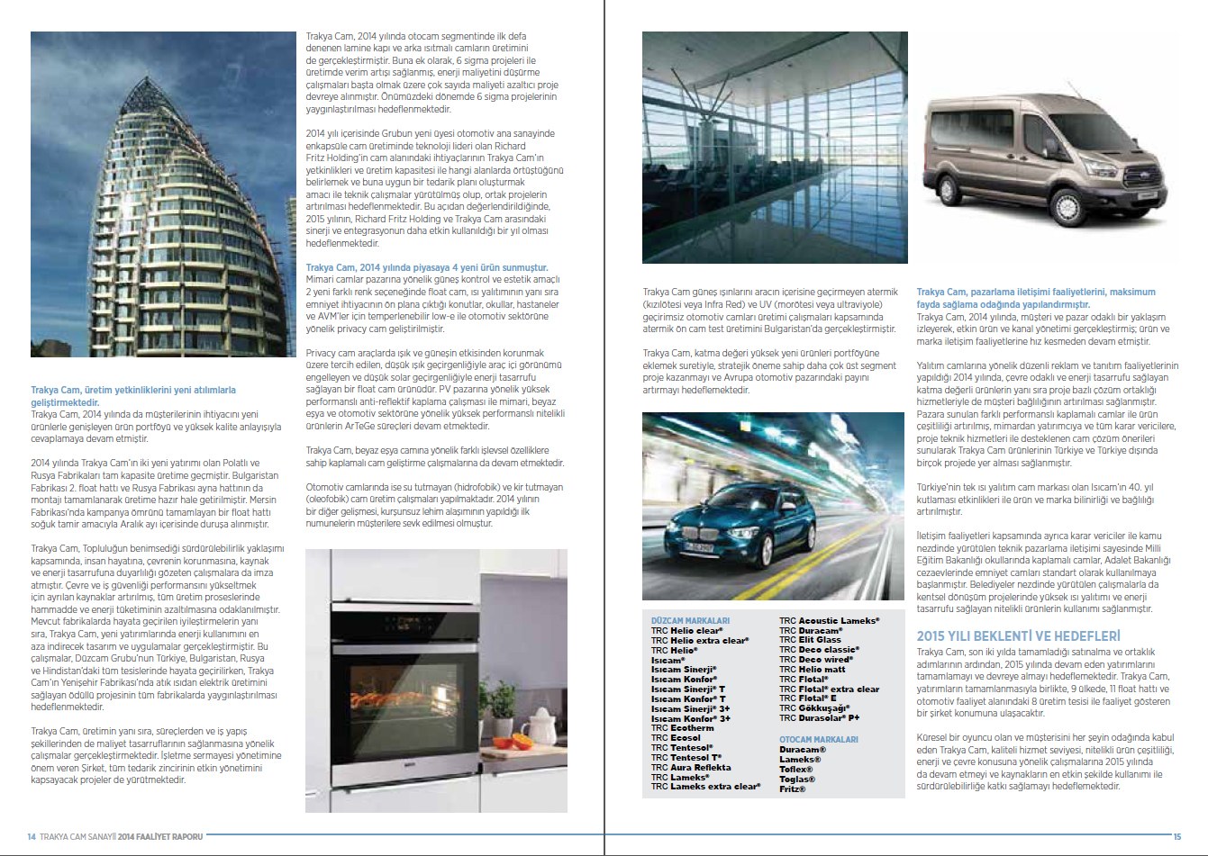 TRAKYA CAM / 2014 Faaliyet Raporu / 2014 Annual Report