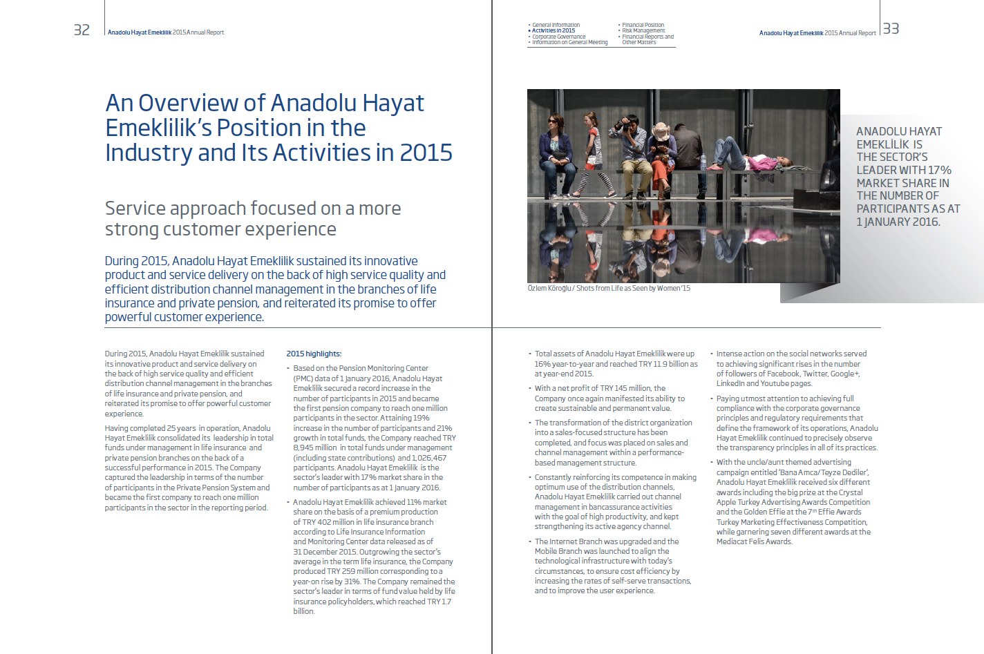 ANADOLU HAYAT EMEKLİLİK / 2015 Faaliyet Raporu / 2015 Annual Report