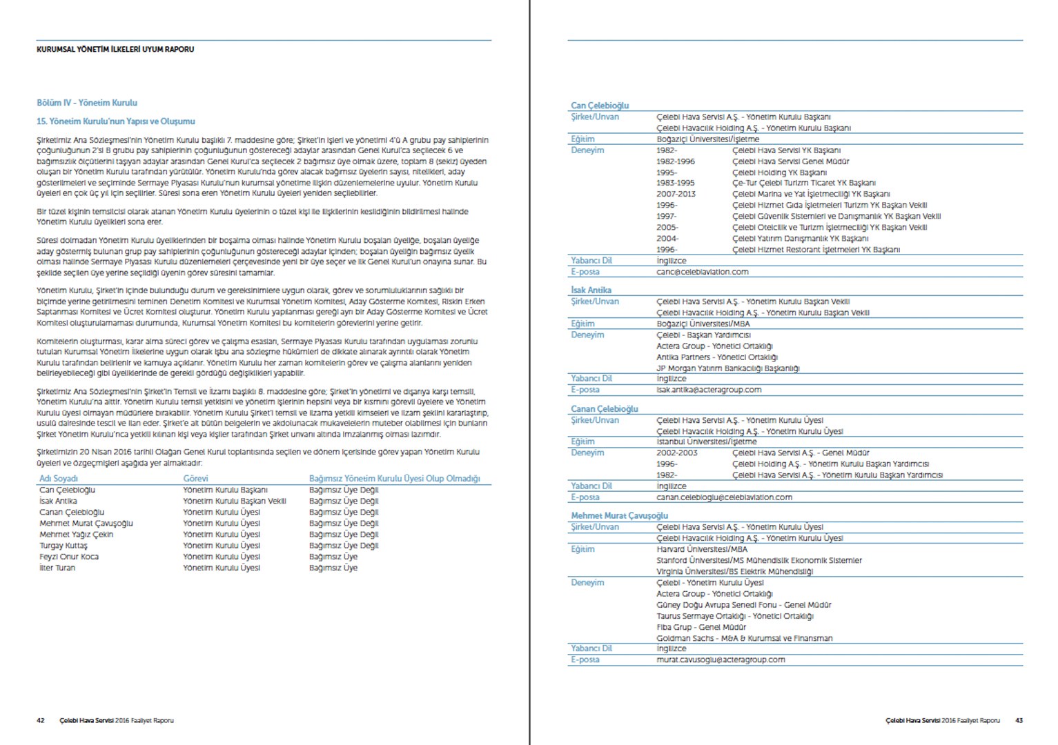 ÇELEBİ HAVA SERVİSİ / 2016 Faaliyet Raporu / 2016 Annual Report