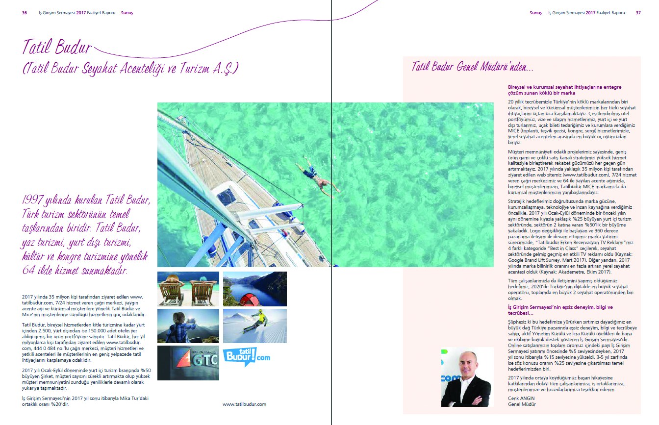 İŞ GİRİŞİM SERMAYESİ / 2017 Faaliyet Raporu / 2017 Annual Report