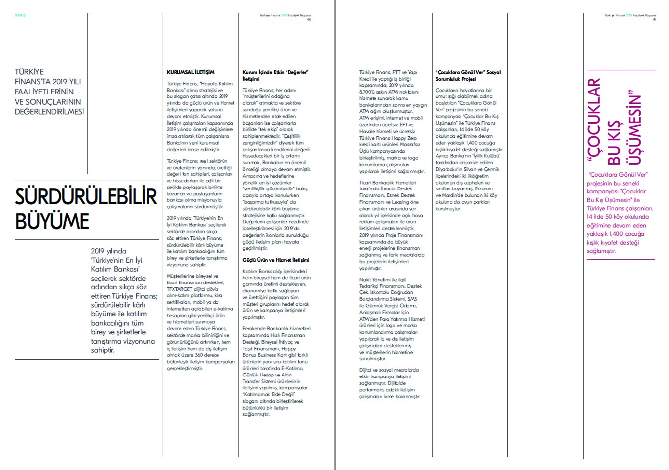 TÜRKİYE FİNANS / 2019 Faaliyet Raporu / 2019 Annual Report