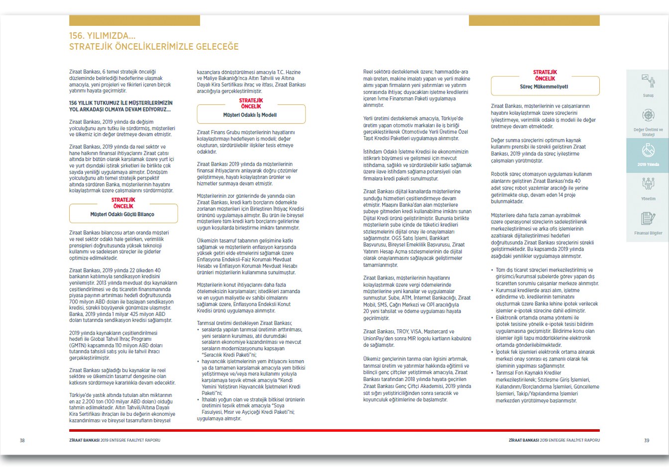ZİRAAT BANKASI / 2019 Entegre Faaliyet Raporu / 2019 Integrated Annual Report