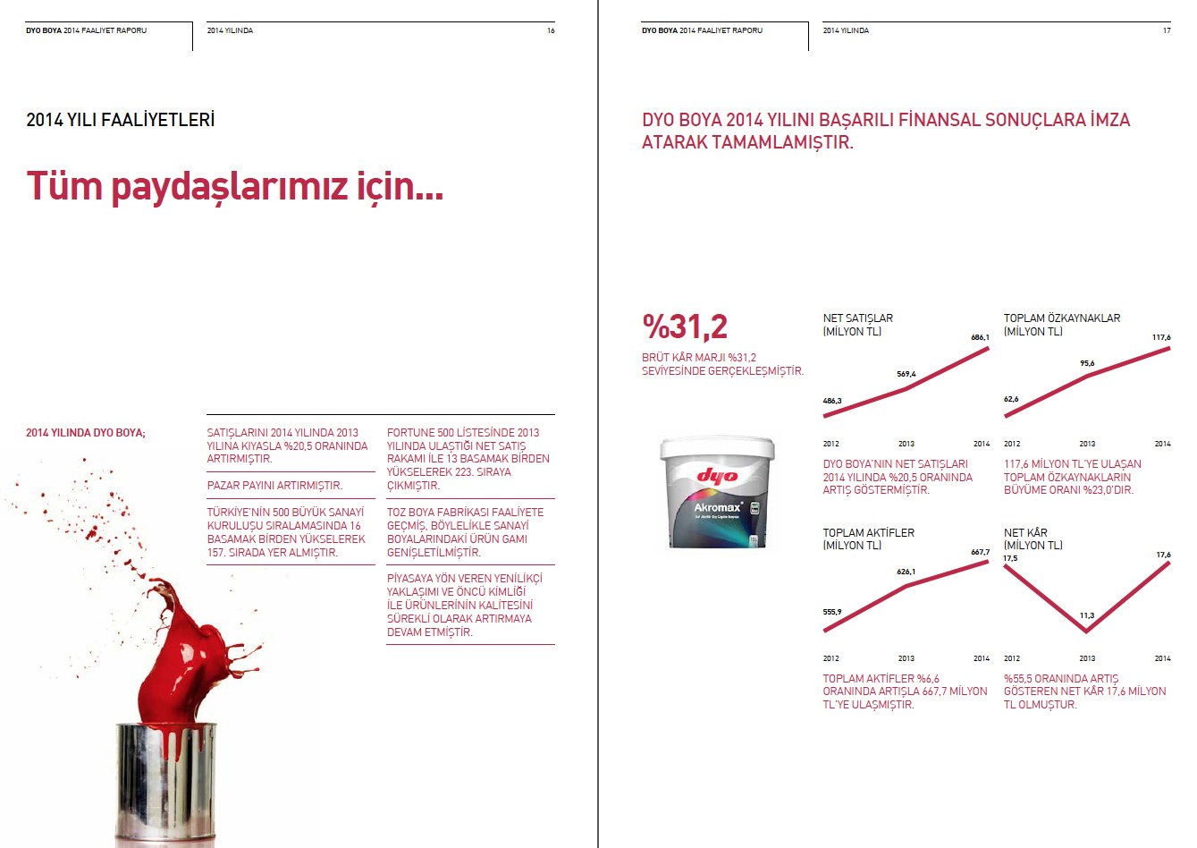 DYO BOYA / 2014 Faaliyet Raporu / 2014 Annual Report