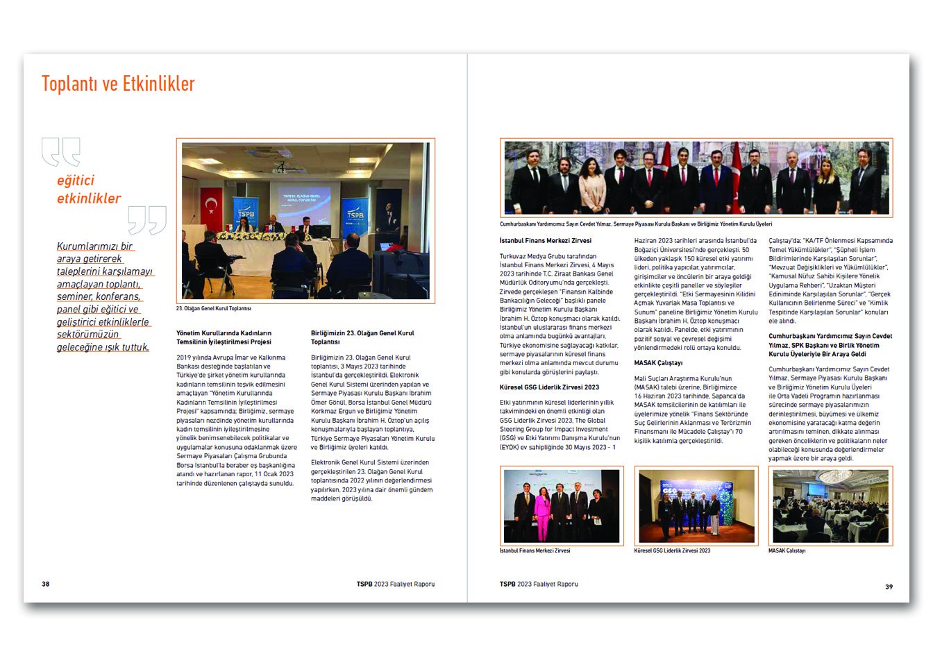 TÜRKİYE SERMAYE PİYASALARI BİRLİĞİ / 2023 Faaliyet Raporu / 2023 ANNUAL REPORT