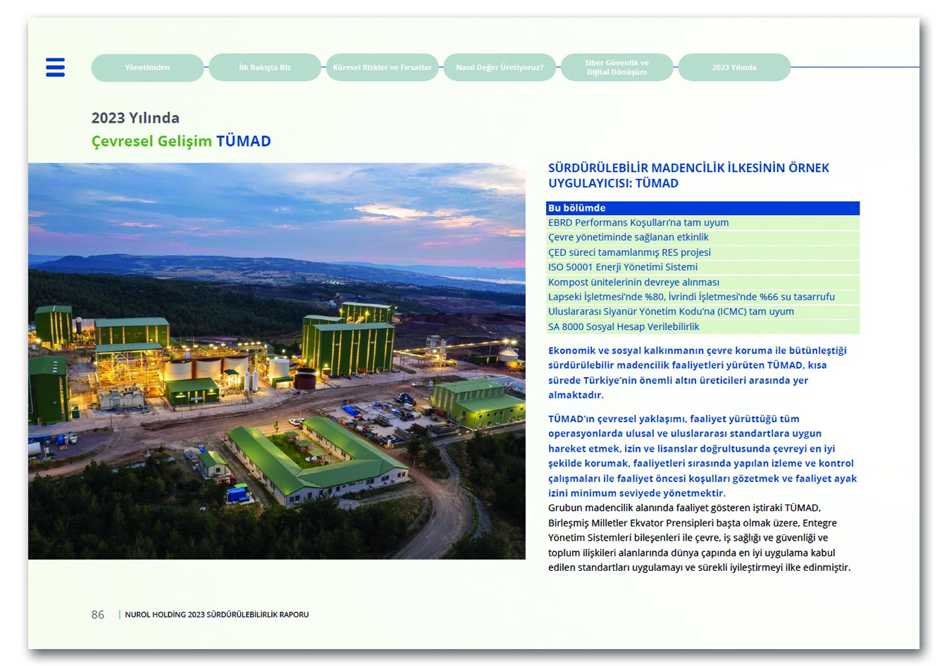 NUROL HOLDİNG / 2023 Sürdürülebilirlik Raporu / 2023 SUSTAINABILITY REPORT