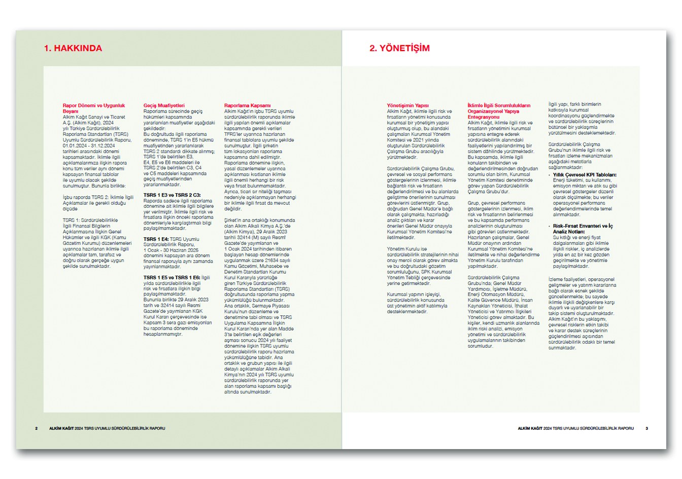 ALKİM KAĞIT / 2024 Sürdürülebilirlik Raporu / 2024 Sustainability Report