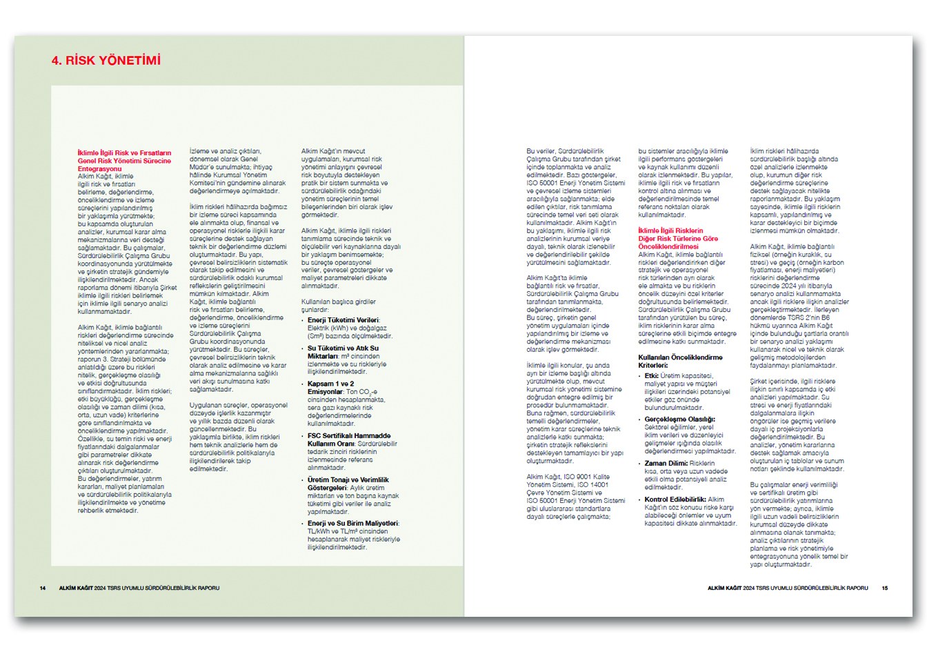 ALKİM KAĞIT / 2024 Sürdürülebilirlik Raporu / 2024 Sustainability Report