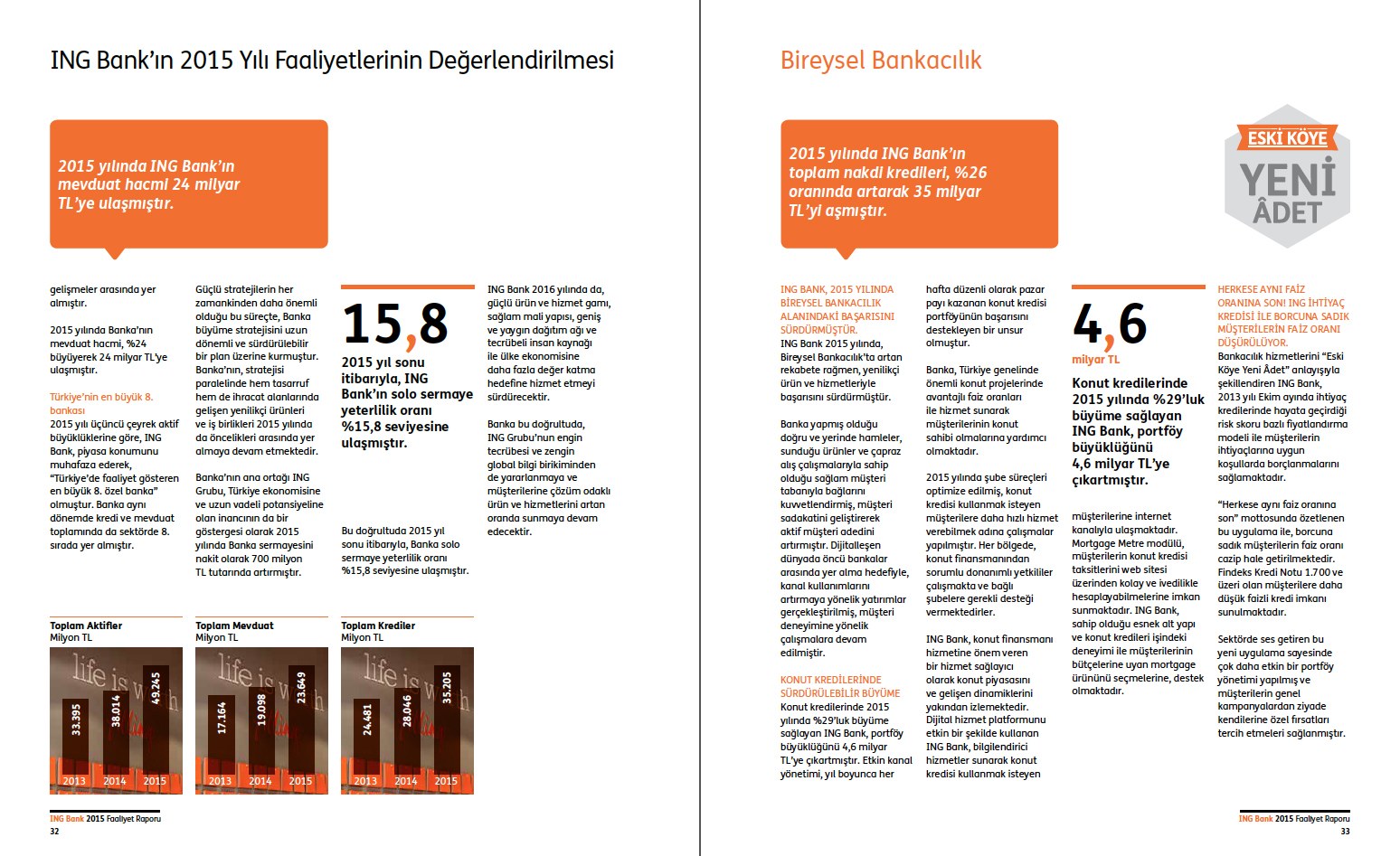 ING BANK / 2015 Faaliyet Raporu / 2015 Annual Report
